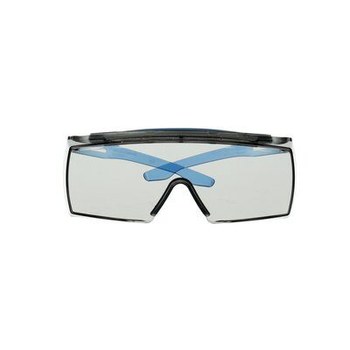 3M SecureFit 3700 OTG Series Safety Glasses SF3707XSGAF-BLU - Scotchgard AF/AS Gray I/O Lens, Blue Temples, Brow Guard