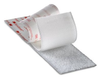 3M Scotchmate SJ3518FR White Reclosable Fastener - Loop - 1 in Width x 50 yd Length - 38379