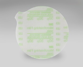 3M Hookit 268L A/O Aluminum Oxide AO Microfinishing Film - Film Backing - 40 Micron Grit - 2 in Diameter - 5/8 in Center Hole - 87001