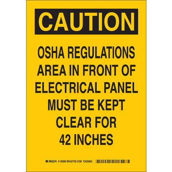 Picture of Brady B-401 Polystyrene Rectangle Yellow English Electrical Safety Sign part number 126982 (Main product image)