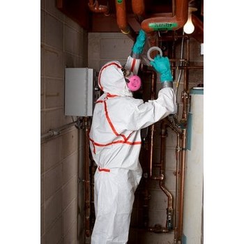 3M 4565-BLK-4XL White 4XL Polyethylene/Polypropylene Disposable Chemical-Resistant Coveralls - Fits 52 to 55 in Chest - 046719-63017