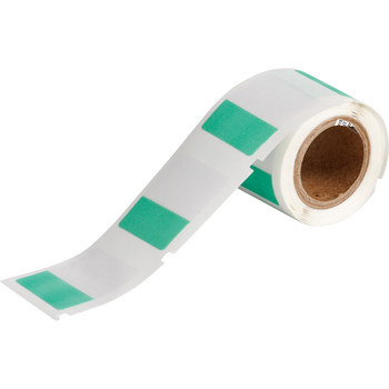 Picture of Brady Clear / Green Self-Extinguishing, Self-Laminating Vinyl Thermal Transfer WML-311-292-GR Die-Cut Thermal Transfer Printer Label Roll (Main product image)