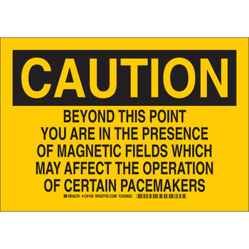Picture of Brady B-401 Polystyrene Rectangle Yellow English Radiation Hazard Sign part number 129160 (Main product image)