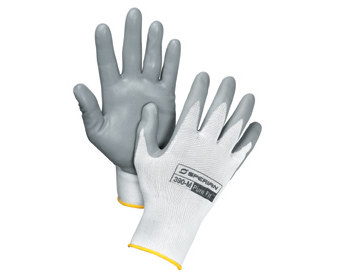 Picture of Sperian Pure Fit 390 Gray/White Medium Nylon Full Fingered Work Gloves (Main product image)