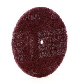 3M Scotch-Brite HS-DC Non-Woven Aluminum Oxide Deburring Disc - Fine Grade - Arbor Attachment - 8 in Diameter - 1/2 in Center Hole - 27652