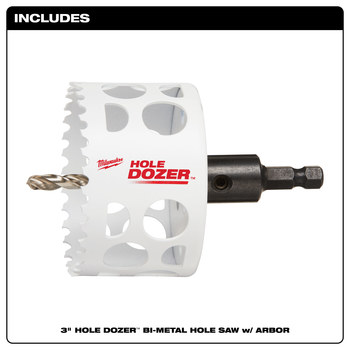 Milwaukee HOLE DOZER Hole Saw 49-56-9670 - 3 in Diameter - Bi-Metal