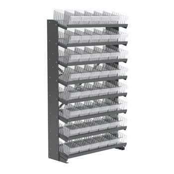 Picture of Akro-Mils APRS162 APRS 400 lb Clear Gray Powder Coated Steel 16 ga Single Sided Fixed Rack (Main product image)