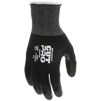 MCR Safety CutPro Black XS Cut-Resistant Gloves - Reinforced Thumb - A4 Cut Resistance - Aramid - Kevlar/Steel Palm & Fingertips Coating - Not Insulated Insulation - Rough Finish - 9188PUBXS