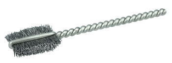 Weiler Steel Single Spiral Tube Brush - 2.13 in Length - 3/8 in Diameter - 0.003 in Bristle Diameter - 21008