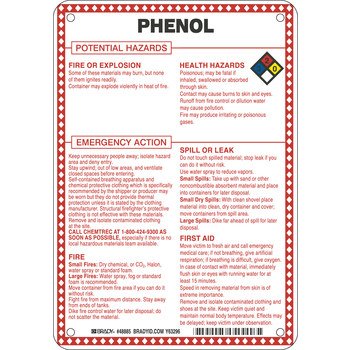 Picture of Brady B-120 Fiberglass Reinforced Polyester Rectangle White English Chemical Warning Sign part number 48885 (Main product image)