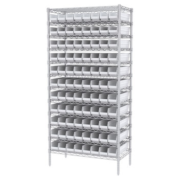 Picture of Akro-Mils AWS183630128 Shelfmax 2000 lb Adjustable White Chrome Steel Open Fixed Shelving System (Main product image)