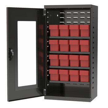 Picture of Akro-Mils ACQV4C82 Akrodrawers 350 lb Charcoal Gray Powder Coated, Textured Steel 18 ga Non-Stackable Secure Mini-Cabinet (Main product image)