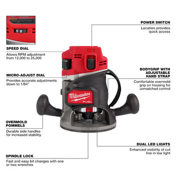 Milwaukee M18 FUEL Router 2838-20 - Fixed Base Base
