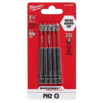 Milwaukee SHOCKWAVE Impact Duty Phillips Bit 48-32-4564 - Alloy Steel - 3.5 in Length - 24934