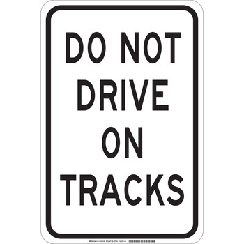 Picture of Brady B-302 Polyester Rectangle White English Stop Signs, Traffic Control Signs & Banners Sign part number 129452 (Main product image)