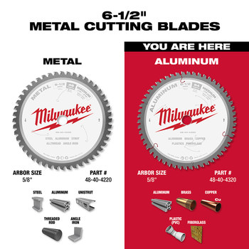 Milwaukee Circular Saw Blade 48-40-4320 - 6 1/2 in Diameter - Carbide