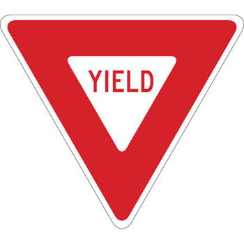 Picture of Brady B-959 Aluminum Triangle White English Stop Signs, Traffic Control Signs & Banners Sign part number 115276 (Main product image)
