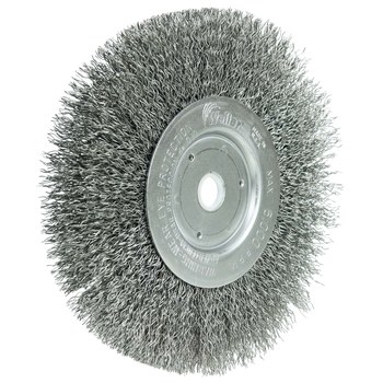 Weiler 01075 Wheel Brush - 6 in Dia - Crimped Steel Bristle