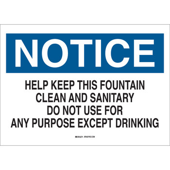 Picture of Brady B-120 Fiberglass Reinforced Polyester Rectangle White English Water Sanitation Sign part number 69012 (Main product image)