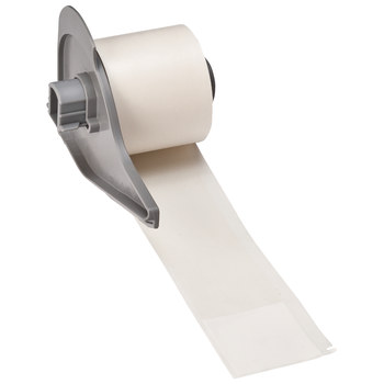 Picture of Brady Clear / White Self-Extinguishing, Self-Laminating Vinyl Thermal Transfer M71-34-427 Die-Cut Thermal Transfer Printer Label Roll (Main product image)