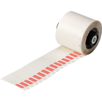 Picture of Brady Clear / Red Self-Extinguishing, Self-Laminating Vinyl Thermal Transfer PTL-28-427-RD Die-Cut Thermal Transfer Printer Label Roll (Main product image)