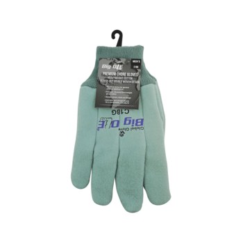 Global Glove Big Ole Green Men Cotton Work Gloves - Straight Thumb - C18G