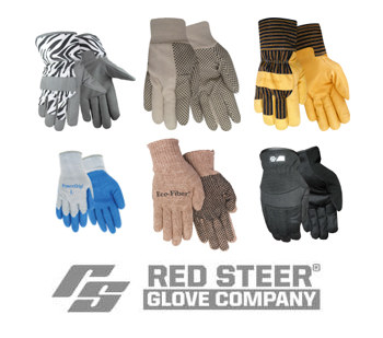 Red Steer Chilly Grip A311BG Black/Red Large Acrylic Work Gloves - Rubber  Foam Palm Only Coating - Rough Finish - A311BG-L