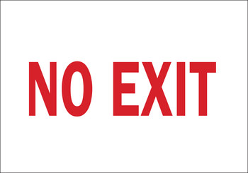 Picture of Brady B-401 High Impact Polystyrene Rectangle White English No Exit Sign part number 22499 (Main product image)