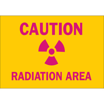 Picture of Brady B-302 Polyester Rectangle Yellow English Radiation Hazard Sign part number 88741 (Main product image)