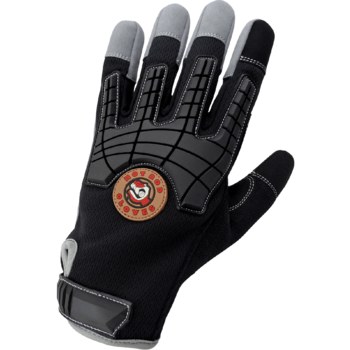 Global Glove Hot Rod Gloves HR8200 Gray/Black Large Synthetic Leather Mechanic's Gloves - TPR Back of Hand Coating - HR8200-9