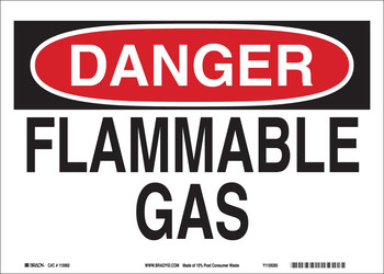 Picture of Brady B-555 Aluminum Rectangle White English Flammable Material Sign part number 43238 (Main product image)