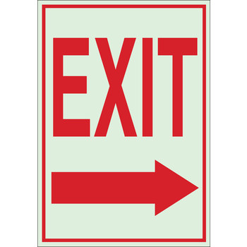 Picture of Brady Bradyglo B-347 Polyester / Polystyrene Rectangle Green English Exit Sign part number 80286 (Main product image)