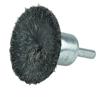 Weiler Polyflex Steel Cup Brush - Unthreaded Stem Attachment - 2 in Diameter - 0.010 in Bristle Diameter - 35233