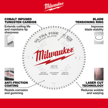 Milwaukee Circular Saw Blade 48-40-1032 - 10 in Diameter - Cobalt Infused Tungsten Carbide