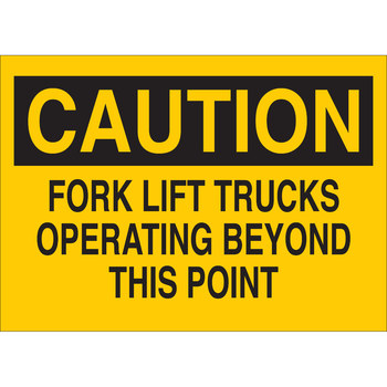 Picture of Brady B-836 Polypropylene Rectangle Yellow English Truck & Forklift Warehouse Traffic Sign part number 78037 (Main product image)