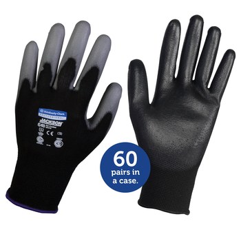 Ansell KleenGuard G40 Black 7 Work Gloves - Polyurethane Full Coverage Coating - 13837