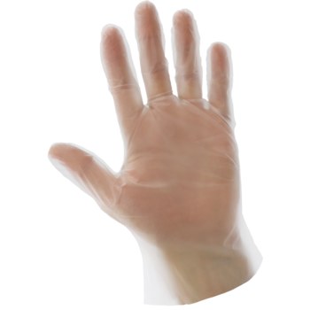 Global Glove Clear Large Powder Free Disposable Gloves - Industrial Grade - 10 in Length - Smooth Finish - 2 mil Thick - 8600PF-L