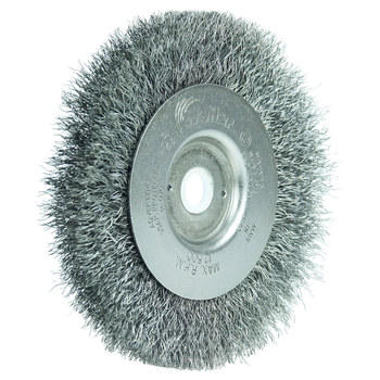 Weiler 00114 Wheel Brush - 4 in Dia - Crimped Steel Bristle