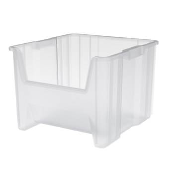 Picture of Akro-Mils 13018SCLAR Stak-N-Store 75 lb Clear Industrial Grade Polymer Stacking Storage Bin (Main product image)
