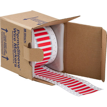 Brady PermaSleeve LSZH-187-2-RD-2 Die-Cut Printer Sleeve - 2 in x 0.335 in - Polyolefin - Red - B-7641 - 54932