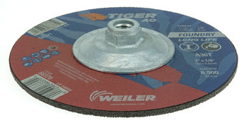 Weiler Tiger AO Depressed-Center Grinding Wheel 68371 - 7 in - Aluminum Oxide - 30 - T