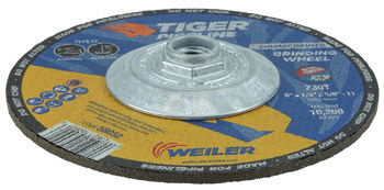 Weiler Tiger Grinding Wheel 58092 - 6 in - Ceramic/Alumina Zirconia - 30 - T