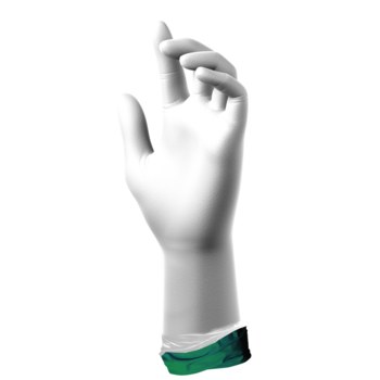SW Sustainability Solutions PowerForm PF-12WG White/Green Large Powder Free Exam Gloves - Examination Grade - 12 in Length - Textured Finish - 7 mil Thick - N188174