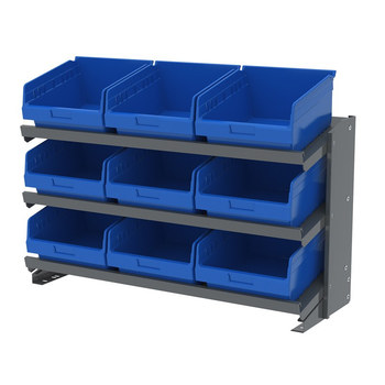 Picture of Akro-Mils APRBENCH010 APRBENCH Blue Gray Powder Coated Steel 16 ga Single Sided Bench Pick Rack (Main product image)