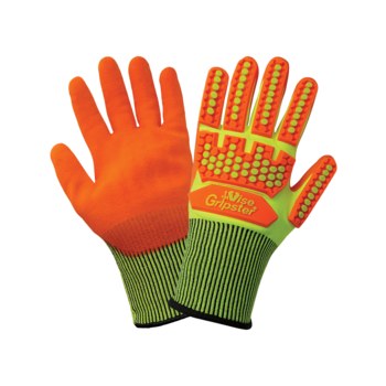 Global Glove Vise Gripster Tuffalene CIA998MF Orange/Lime Medium Cut-Resistant Gloves - ANSI A4 Cut Resistance - Nitrile Palm & Fingers Coating - CIA998MF/MD