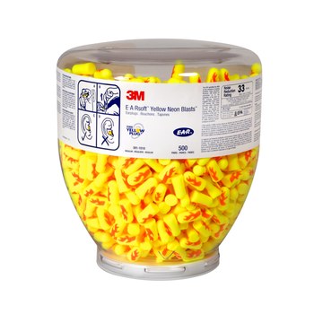 Picture of 3M E-A-Rsoft Yellow Neon Blasts One Touch 391-1010 Yellow Medium Foam Disposable Uncorded Bullet Ear Plug Dispenser Refill (Main product image)