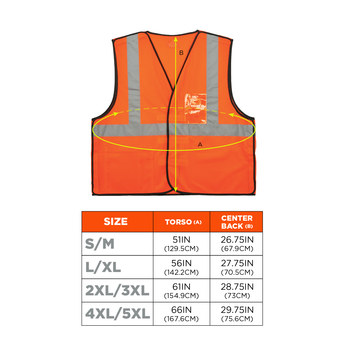 Ergodyne GloWear High-Visibility Vest 8216BA 21085 - Size L/XL - Orange