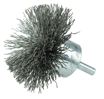 Weiler Steel Cup Brush - Unthreaded Stem Attachment - 2-3/4 in Diameter - 0.020 in Bristle Diameter - 10040