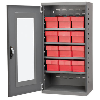 Picture of Akro-Mils ACQV4C62 Akrodrawers 350 lb Charcoal Gray Powder Coated, Textured Steel 18 ga Non-Stackable Secure Mini-Cabinet (Main product image)