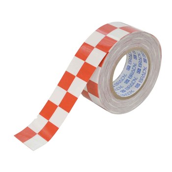Brady ToughStripe Red / White Floor Marking Tape - 2 in Width x 100 ft Length - 0.008 in Thick - 71160